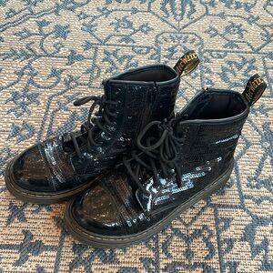Dr Marten’s 1460 sequin boots. Zipper and tie closure. Very good condition!